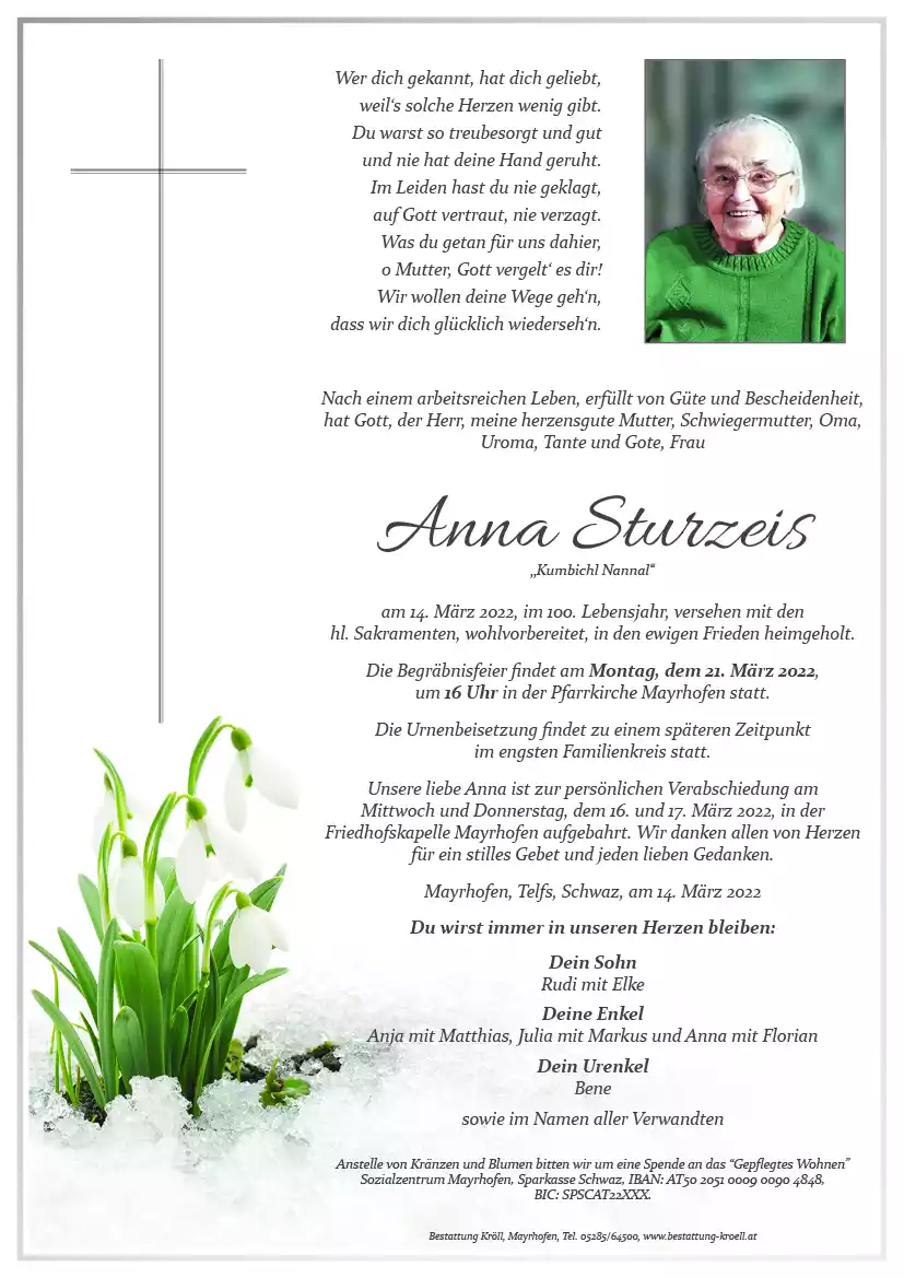 Parte von Anna Sturzeis